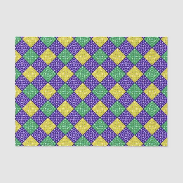 Papier Mousseline Mardi Gras Harlequin Motif du carnaval de Diamond (Recto)