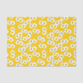 Papier Mousseline Marguerite blanche sur l'arrière - plan jaune