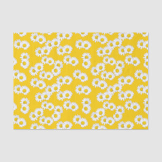 Papier Mousseline Marguerite blanche sur l'arrière - plan jaune