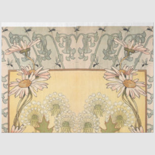 Papier Mousseline marguerite et dandelion Art nouveau 2
