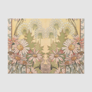 Papier Mousseline marguerite et dandelion Art nouveau 4