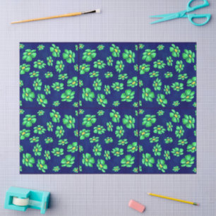 Papier Mousseline Marguerite florale en gros bleu Découpage vert