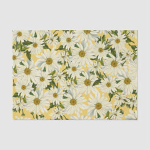 Papier Mousseline Marguerites blanches Fleur de marguerite Jaune Fêt
