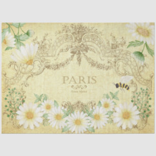 Papier Mousseline Marguerites de Paris Abeille Jaune Découpage Artis