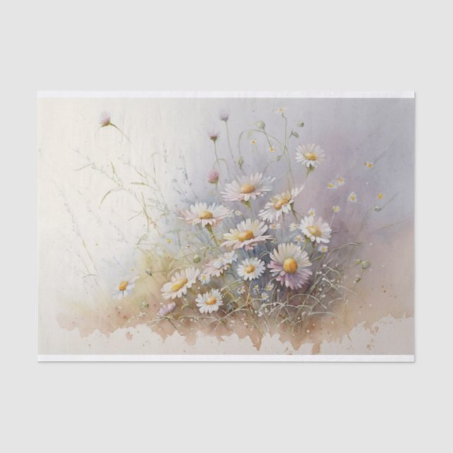 Papier Mousseline Marguerites fragiles (Recto)