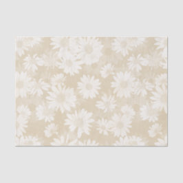 Papier Mousseline Marguerites neutres