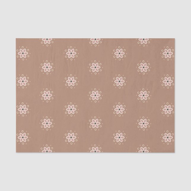 Papier Mousseline Marguerites roses assez poussiéreuses (Recto)