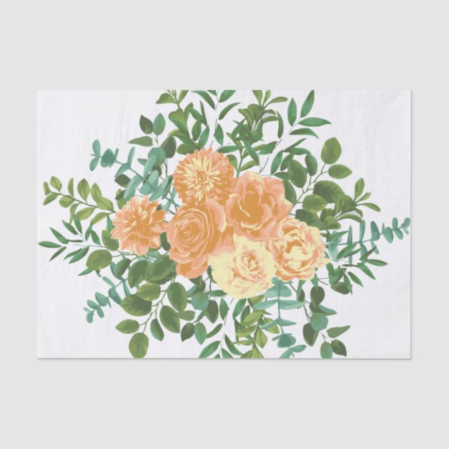 Papier Mousseline Mariage classique Floral Roses (Recto)