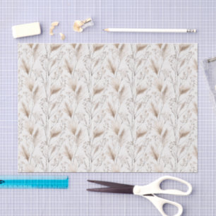 Papier Mousseline Mariage Crème Brun Herbe de Plage