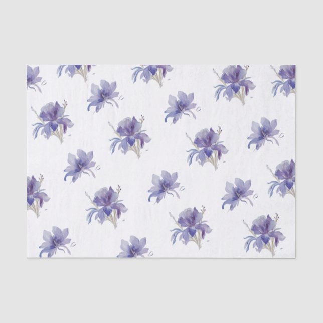 Papier Mousseline Mariage d'aquarelle Iris violet (Recto)