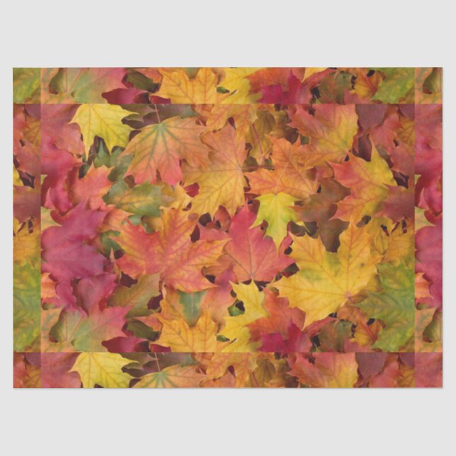 Papier Mousseline Mariage d'automne Feuilles d'automne Photo Brun Or (Recto)