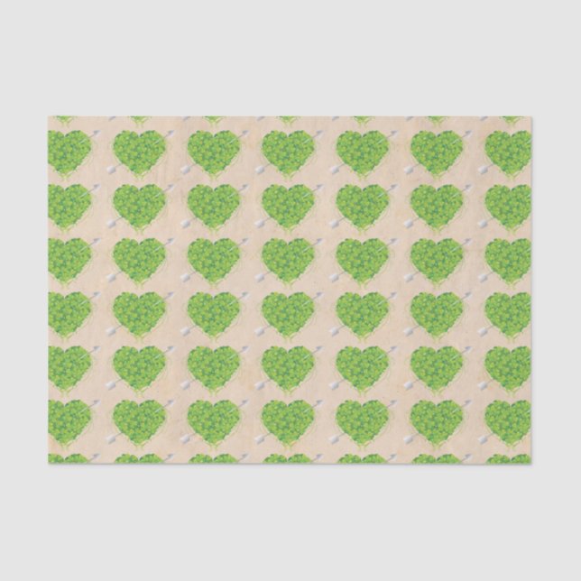 Papier Mousseline Mariage de coeur Shamrock irlandais (Recto)