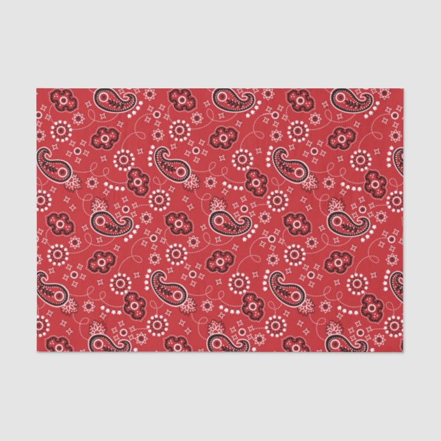 Papier Mousseline Mariage de Country Western Red Paisley (Recto)