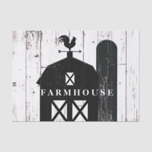 Papier Mousseline Mariage de Ferme Rustique Bois Blanc Grange Noire