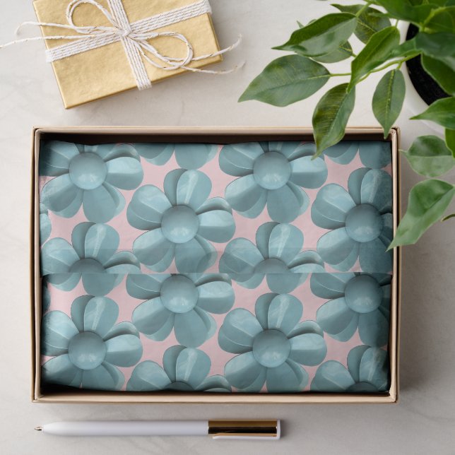 Papier Mousseline Mariage d'été du MOD Blue Daisy Flower (Cadeau)