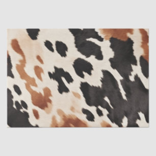 Papier Mousseline Mariage en cuir de vache marron crème noir