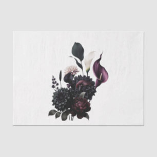 Papier Mousseline Mariage Floral Romantique Sombre et Maussade
