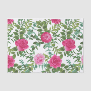 Papier Mousseline Mariage floral rose vif