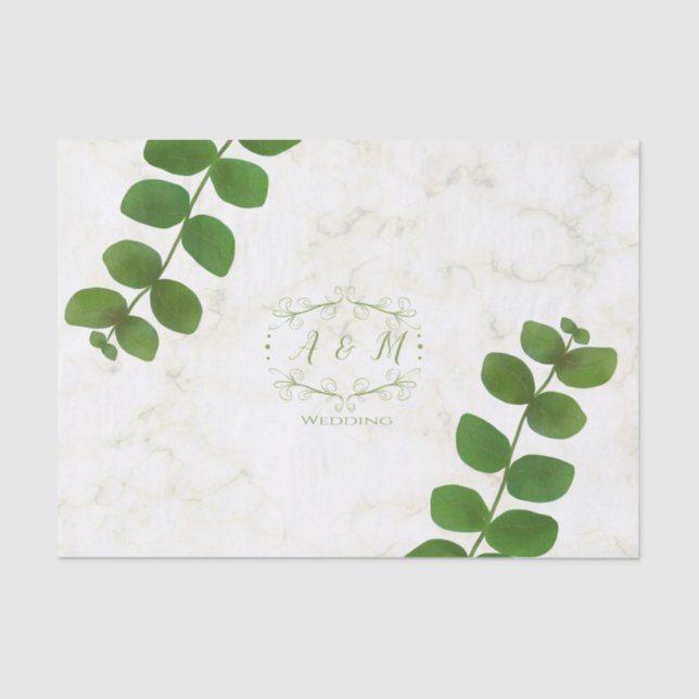 Papier Mousseline Mariage Green Chic (Recto)
