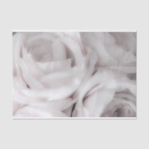 Papier Mousseline Mariage minimal Élégant Roses blancs