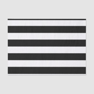 Papier Mousseline Mariage Moderne en Noir et Blanc à Rayures