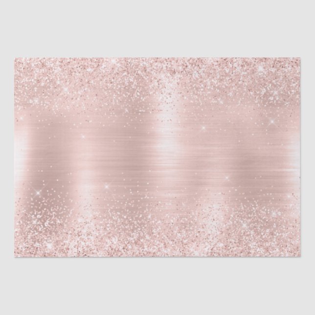 Papier Mousseline Mariage Pailleté Rose Pâle Glamour Féminin (Recto)