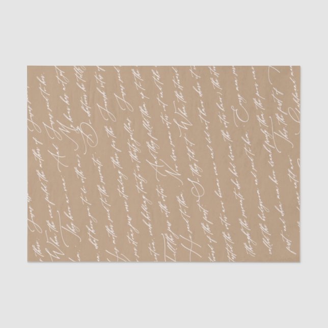 Papier Mousseline Mariage personnalisé dans l'écriture cana Taupe Ti (Recto)