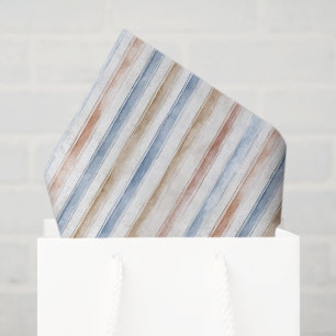Papier Mousseline Mariage Rayures Crème Bleu Clair Assez