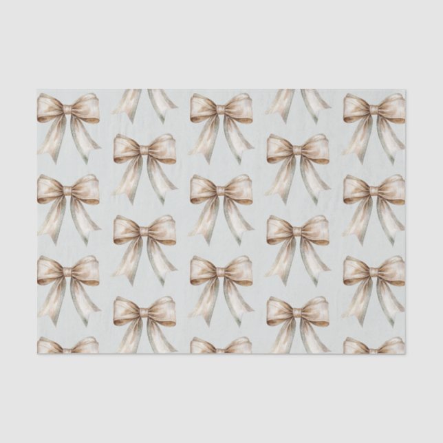 Papier Mousseline Mariage Romantique Rustique Vert Blanc Ruban Doré (Recto)