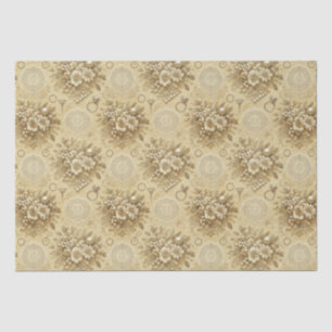 Papier Mousseline Mariage traditionnel floral perles et dentelle