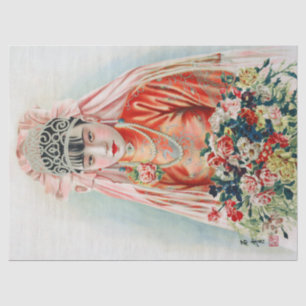 Papier Mousseline Mariée en rouge au Mariage chinois à Shanghai