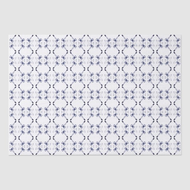 Papier Mousseline Marine Blanc Bleu Bleu Rose Gavel Tissu Papier (Recto)