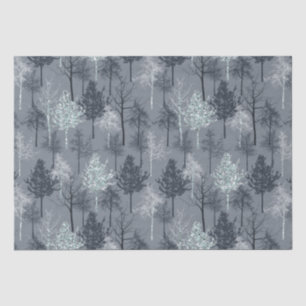 Papier Mousseline Marine Bleu Blanc et Faux Parties scintillant Arbr