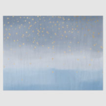 Marine Blue Gold Stars Sky Aquarelle