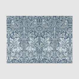 Papier Mousseline Marine Blue White Rabbit William Morris