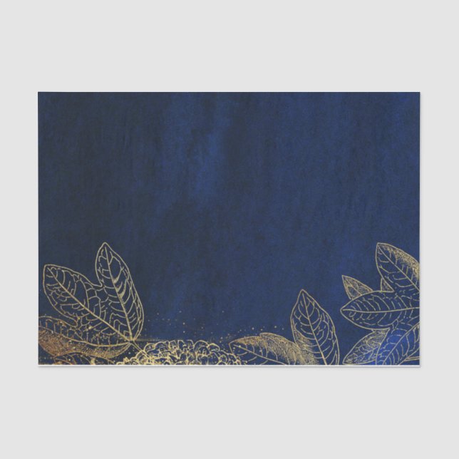 Papier Mousseline Marine et Or (Recto)