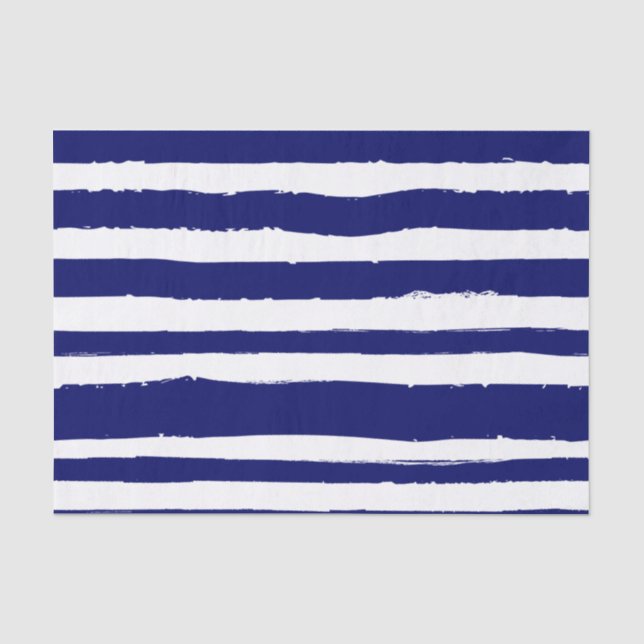 Papier Mousseline Marine et White Stried (Recto)