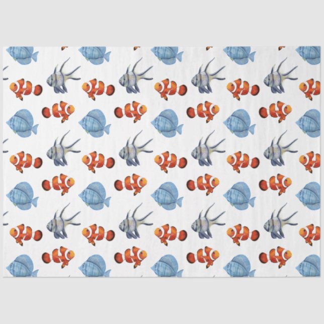 Papier Mousseline Marine Life Series Design 4 Tissu Papier (Recto)