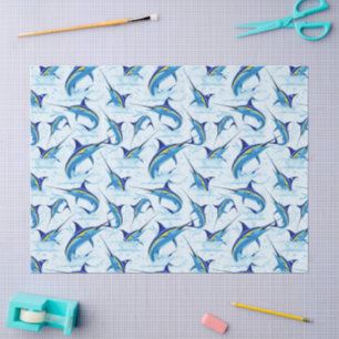 Papier Mousseline Marlin Bleu Jaillissant de l'Océan