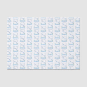 Papier Mousseline Marque Mariage Bleu Et Blanc