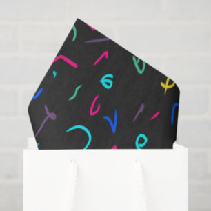 Papier Mousseline Marques néon brillantes sur fond noir