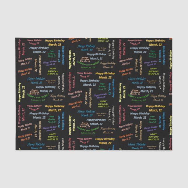 Papier Mousseline Mars, 22 Anniversaire Tissue Paper (Recto)