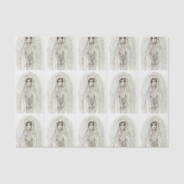 Papier Mousseline Mary dans la grotte (Recto)