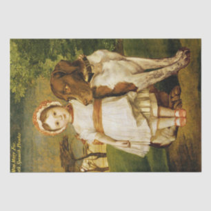 Papier Mousseline Mary Fox Avec Son Chien Pointeur Espagnol (G.F. Wa