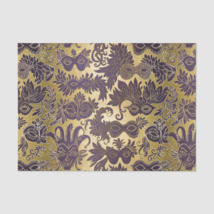 Papier Mousseline Masques Mardi Gras Gold et Purple