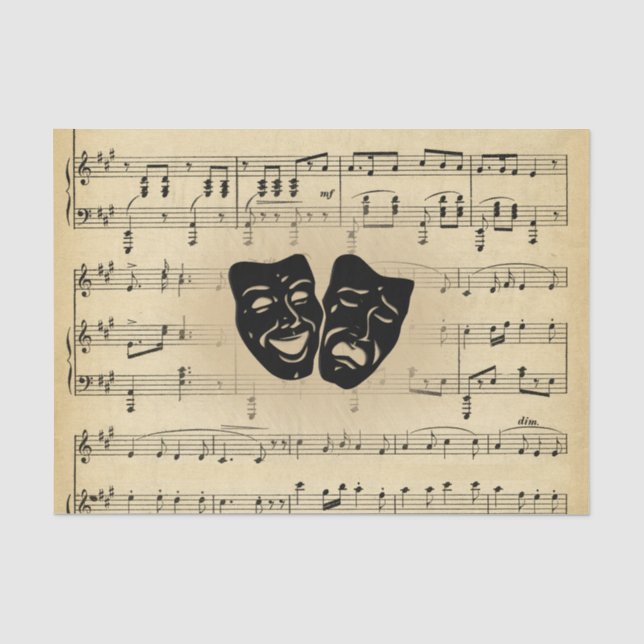 Papier Mousseline Masques théâtraux et partitions (Recto)