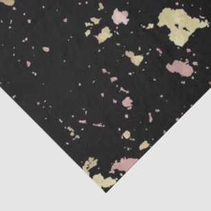 Papier Mousseline Matte Gold et Rose Gold Flakes Noir