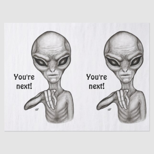 Papier Mousseline Mauvais Alien, Tu es le prochain ! (Recto)