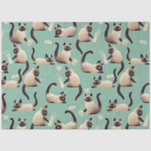 Papier Mousseline Mauvais chats siamois frapper des trucs