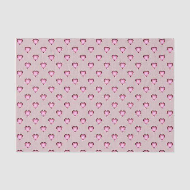 Papier Mousseline Mauve Coeurs Tiny brillants Papier Tissu (Recto)